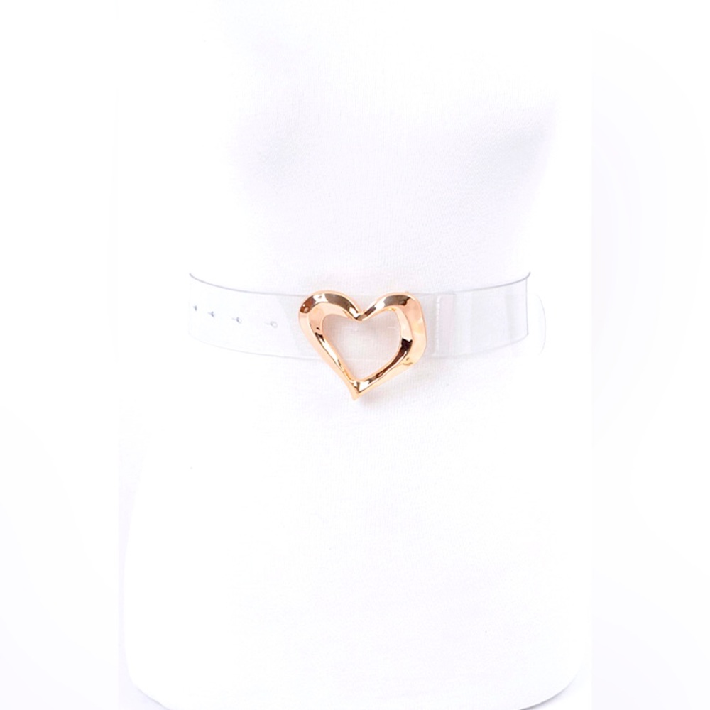 Clear Transparent Heart Waist Statement Belt